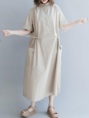 Casual Drawstring Long Dress
