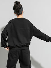 Zipper Street Loose Stretch Long-Sleeved T-Shirt Top