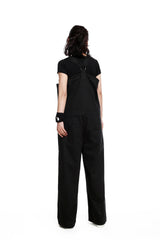 Casual Holes And Adjustable Straps Cotton Jumpsuit