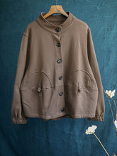 Retro Casual Loose Solid Color Coat