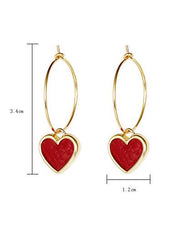 Red Heart Ear-ring Earrings