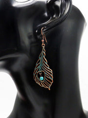 Leaf Pattern Alloy Earrings Accessories