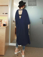 Loose V-back Hollow-out Long Dress