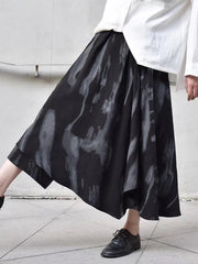 Tie-Dye Cropped Loose Skirt