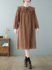 Loose Lantern Sleeve Printed Mdii Dress