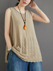 Casual Knitting Sleeveless A-Line Vest