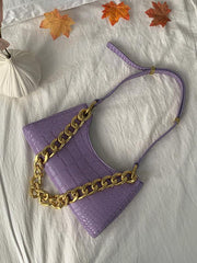 Vintage Crocodile Grain Chain Bag