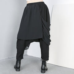 Solid Irregular Chiffon Skirt Pants