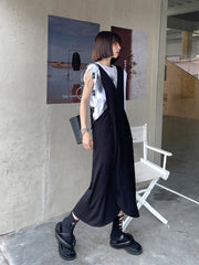Summer Loose Solid Straight Vest Dress
