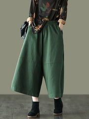 Retro Elastic Waist Loose Wide Leg Pants