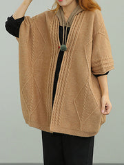 Solid Color Casual Plus Size Loose Sweater Outwear