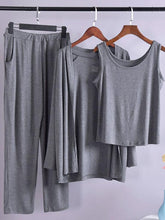 Three-Pieces Loose Solid Comfortable Home Pajamas