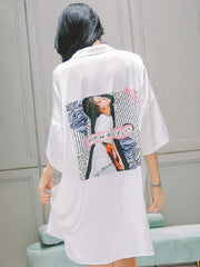 Girl Printed Loose V Neck Shirt Pajamas