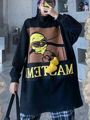 Women Stand Collar Printed Casual Sweatshirt