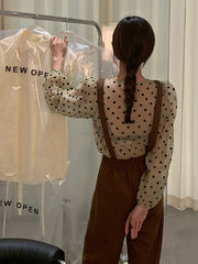 Strap Solid Color High Waist Split Pants