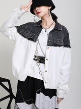 Denim Split-Joint Lapel Jacket