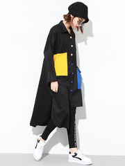 Irregular Colorful Split-joint Long Shirt