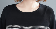 Contrast Stitching Mid-Length Pullover Shirt