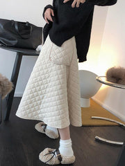 Loose Solid Color Thickening Empire A-Line Skirt