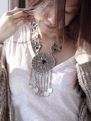 National Carving Coin Tassels Necklaces Accessories
