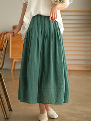 Solid Color Double Layer Slim Loose Large Hem Skirt