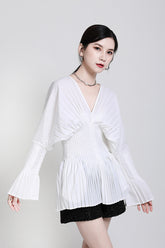 V-Neck Flared Sleeves Spring Top