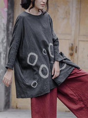 Circle Tie-dyed Ramie Cotton T-shirt