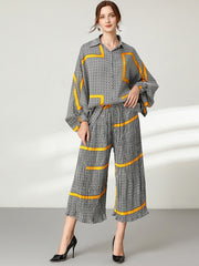 Two-Piece Loose Fashion Print Slimming Suit