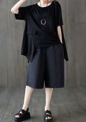 Irregular Loose Stitching Round Neck T-Shirt