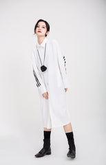 Women Retro Sports Chiffon Stitching Dress