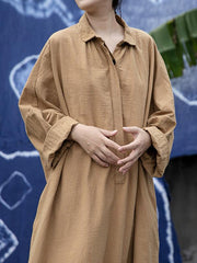 Loose Solid Color Comfortable Midi Dress