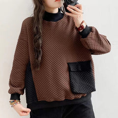 Retro Loose Color-Block Sweatshirt