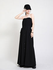 Original Design Wrapped Chest High-Waisted Maxi Dress