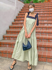 Square Collar Wash Water Denim Dress