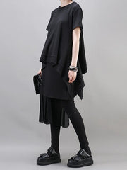 Stitching Cropped Pleats Culottes