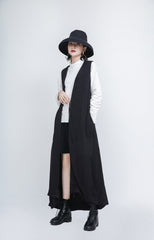 Wild Loose And Long Dark Sleeveless Vest Top