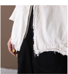 Loose Hooded Denim Short Coat