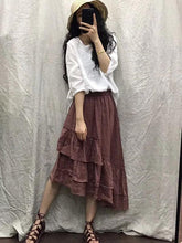 Original Solid Irregularity Falbala Skirt