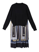 Two Pieces Printed Split-Joint Ruffled Long Dress