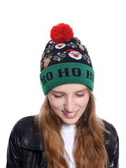 Christmas Deer Snowflake Jacquard Knitted Hat