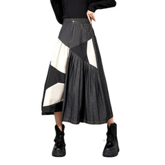 Irregular Color Block A-Line Skirt
