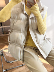 Women Drawstring Sleeveless Casual Vest