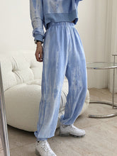 High-Waist Loose-Fitting Casual Print Track Pants