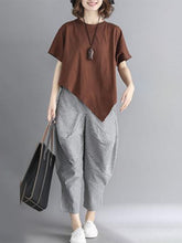 Loose Solid Color Irregular T-Shirt
