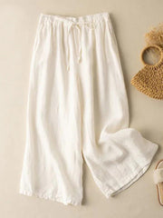 High-Waisted Casual Wide-Leg Pants
