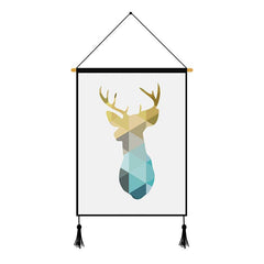 Gradient Deer Geometric Printed Wall Hanging Decoration