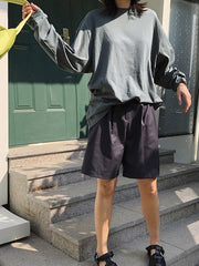 Loose Wool Empire Wide Lege Short Pants