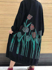 Super Loose Flower Printed Long Dress