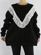 Casual Fashion Patchwork Flounces Loose Top