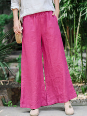 Vintage Solid Wide Leg Pants